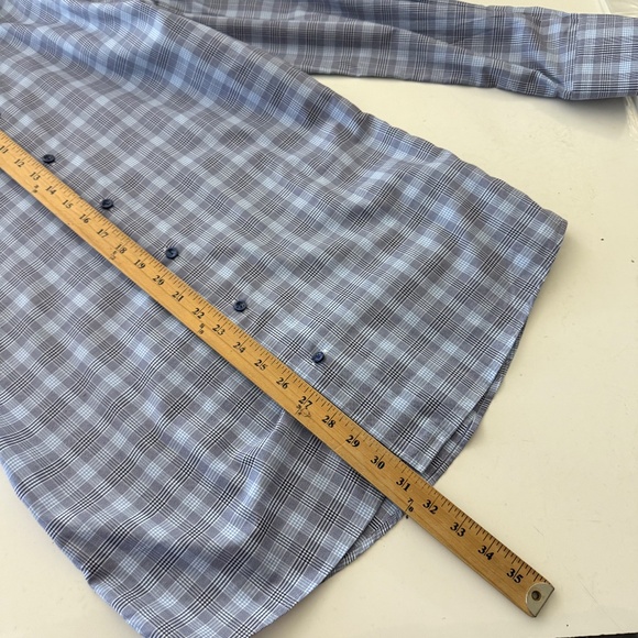 ETON Slim Fit Light Blue Micro Glen Check Button Up Dress Shirt Mens 15.5 / 39 - Picture 7 of 7